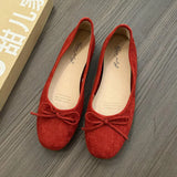 ADVBRIDGE  -  Red New Women Flat Shoes Fashion Shallow Slip On Ladies Elegant Ballerinas Shoes Soft Flat Heel Outdoor Casual Mary Jane S