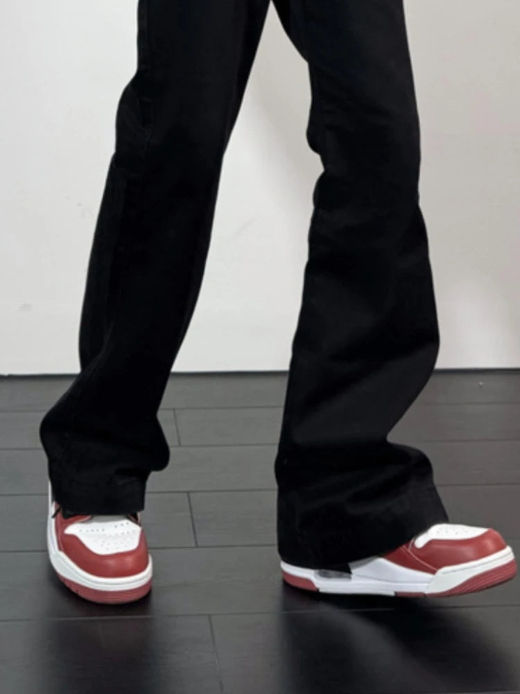 Advbridge Flare Jeans Men American Slim Chic High Street Washed Hip Hop Denim Trousers All-match Harajuku Simple College Autumn Mopping