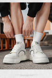 ADVBRIDGE  -  Men's White Shoes Spring Autumn New Outdoor Non Slip Comfort Platform Sneakers Height Increase Fashion Lace Up Casual Shoes