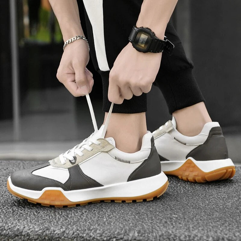 Advbridge Genuine Leather Men Sneakers Flat High Quality Causal Men Shoes Male Footwear Non-slip Fashion Sneakers Men Shoes