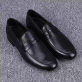 ADVBRIDGE  -  Spring Summer New Fashionable Versatile Slip-On Loafers Men's Leather Shoes Breathable Dad Shoes Rubber Sole Ankle High
