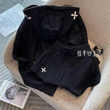 Advbridge New casual sports hooded sweatshirt set shorts fashio high street all cotton two piece sets womens outifits y2k streetwear
