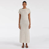 Advbridge Slim Fits Knitted Maxi Dressess Women Elegant O-neck Short Sleeve Lady Dress 2025 Summer Fashion New Female Evening Vestidos ﻿