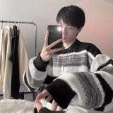 Advbridge Autumn Winter Striped Sweater Men Casual Knitted Pullover Korean Fashion Streetwear Men Clothing  New Oversized Sweater Male