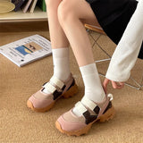 ADVBRIDGE  -  Women's Retro Fashion Casual Thick Soled Mary Jane Shoes New Autumn Versatile Shallow Mouth Comfortable Chunky Single Shoes