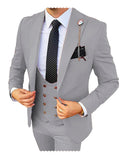 Advbridge Formal Men 3 Piece Wedding Suit Groom Tuxedo Slim Fit Business Suits Champagne Wedding Suit Costume Homme (Blazer+Pants+Vest)