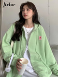 Advbridge New Embroidered Hooded Korean Sweatshirt Women's Cardigan Autumn Thin Coat Female Zipper Apricot Hoodies Streetwear M-XL