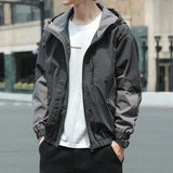 Advbridge Men's Autumn Trend New Color Matching Slim Fit Hooded Long Sleeved Jacket Jacket Spring Casual and Comfortable Versatile Top