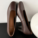 ADVBRIDGE  -  Women's sheepskin round toe slip-on pumps high quality soft comfortable 5cm thick med heel OL style daily dress heeled shoes hot