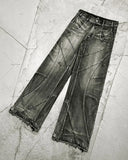 Advbridge New Fashion Y2k Washed Hip Hop Oversized Jeans Men's Casual Punk Rock Loose Straight Distressed Wide Leg Pants Street Wear