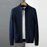 Advbridge Winter Men's Retro Knit Zipper Cardigan Sweater Long Sleeve Casual Streetwear Loose Leisure Korean Popular Knitwear Coat M-2XL