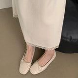 ADVBRIDGE  -  Spring New Brand Women Flat Shoes Fashion Round Toe Shallow Slip oN Ballerinas Shoes Soft Low Wedge Heel Boat Shoes New Woman