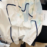 Advbridge Men‘s Wintern outfits New Spring and Autumn Design Sense Small Crowd Graffiti Color Matching Loose and Unique Retro Hong Kong Style Men's Shirt Advbridge Men‘s Wintern outfits