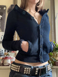ADVBRIDGE  -  Casual Fur Trim Sweatshirt Basic Solid Button Long Sleeve Hoodies Women 2025 Autumn Winter Fashion Streetwear Ladies