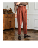 ADVBRIDGE  -  Autumn and Winter British Thick Casual Pants Commuter Straight High Waist Pants Japanese All-match Warm Pants for Men