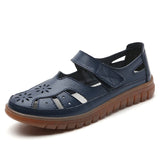 ADVBRIDGE  -  Summer Women Breathable Leather Sandals Ladies Comfortable Flats Walking Slippers Covered Toe Beach Shoes Female Casual Shoes