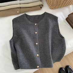 Advbridge Autumn New Women Cardigan Korean Elegant Knitted Sleeveless Female Casual Sweater Tanks Fashion New Slim Ladies Casual Tops