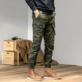Advbridge Spring and autumn American retro Cargo pants men's bound feet fashion brand loose heavy weight washing large pocket casual pants
