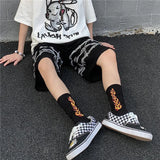 Advbridge Mens Casual Shorts Summer Hip-Hop Street Harajuku Style Personalized Print Simple Sports Shorts Boys Loose Straight Pants