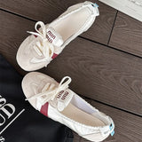 ADVBRIDGE  -  Women's 2025 Summer New Casual Ballet Single Shoes White Shoes Small Fragrance Style Trainer Shoes Fashionable and Versatile Low