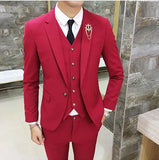 Advbridge Men's Suits High Quality Wedding Groom Tuxedos Single Button Slim Fit Business Prom Dress Men's Formal Dress Suits