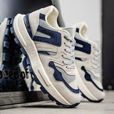 ADVBRIDGE  -  Chunky Sneakers Mens Designer Retro Running Shoes Fashion Casual Microfiber Leather Fabric Upper Height Increased Platform Shoes
