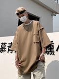 ADVBRIDGE  -  New Men's Fashion Cotton T-shirt Short Sleeve Casual Men's T-shirt Round Neck Loose Solid Color Men's Top T-shirt Q69