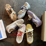 ADVBRIDGE  -  Women’s Vintage Trainer Shoes 2025 Summer - Mixed-Color Laces Mesh Breathable Platform Heightening Versatile Casual Wear