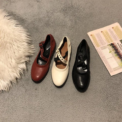 Advbridge  -  2024 Spring Women Grandma's Flat Shoes Fashion Round Toe Shallow Slip On Female Casual Mary Jane Shoes Soft Flat Heel Zapatos