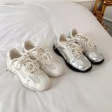 ADVBRIDGE  -  Summer New Color Breathable Soft Sole Comfortable Women Shoes Crescent Insole Height Lace Pearl Casual Sneakers