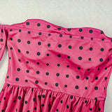ADVBRIDGE  -  Contrasting Dot Printed Off-shoulder Strapless Sexy Ruched Puff Sleeved High Waist Mini Dress Women's Casual Party Vestidos