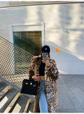 Advbridge Winter Long Warm Thick Leopard Fluffy Faux Fur Coat Women Tiger Print Runway Loose Luxury Designer Clothing Women