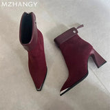 Advbridge Leopard Women Ankle Boots Sexy High Heels Pointed Toe Shoes Chunky Woman Trend Elegant Party Pumps New Fad Mujer Chelsea Botas