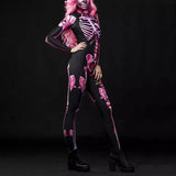 Advbridge Rose Skeleton Adult Kids Scary Costume Halloween Dress Cosplay Sexy Jumpsuit Carnival Party Baby Girl Rompers Day of The Dead