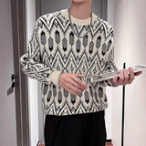 Advbridge Fashion Graphic Jacquard Knitted Pullover Men Clothing Casual Long Sleeve Slim Sweater Knitting For Man O-Neck Jumper New