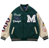 ADVBRIDGE  -  Hip-hop Coat American Retro Joker Coat Men's INS Explosions Baseball Uniform Printing New Loose Leisure Sports Couple Coat