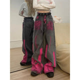 Advbridge Y2k Vintage Gothic Women Purple Jeans Oversized High Waist Wide Leg Denim Pants Hip Hop Streetwear Japanese 2000s Style
