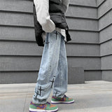ADVBRIDGE  -  New Men's Star Embroidery Jeans Baggy Straight Fashion Korean Wide Leg Denim Pants Streetwear Hip Hop Male Trousers Trendy Brand