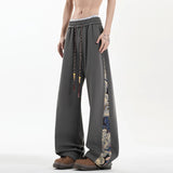 Embroidery Patchwork Sport Pants Mopping Trousers Spring New Fashion Casual Pants Men Clothing Oversized Harajuku Joggers Male