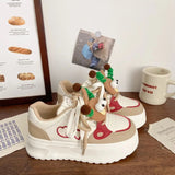 ADVBRIDGE  -  Sweet Platform Sports Shoes Woman Korean Style Kawaii Pink Women Sneakers Autumn Casual Versatile Low-top Women Shoes