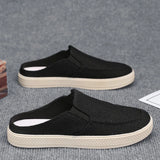 ADVBRIDGE  -  Men's Canvas Slippers Summer Outdoor Anti-slip Soft-sole Fashion Youth Casual Slippers Driving Sandals Joker Tide Half Slippers
