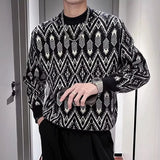 Advbridge Fashion Graphic Jacquard Knitted Pullover Men Clothing Casual Long Sleeve Slim Sweater Knitting For Man O-Neck Jumper New