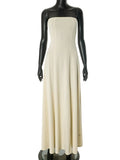ADVBRIDGE  -  Sexy Strapless Long Sleeve Sexy Bodycon Maxi Prom Dress 2025 Fall Winter Elegant Women Outfit Evening Party Festival Long Dress