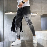 Advbridge Trousers Harem Man Cowboy Pants with Pockets Print Men's Jeans 2024 Korean Autumn Casual Y 2k Vintage Harajuku Classic Stacked