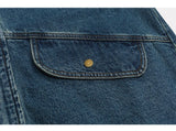 ADVBRIDGE  -  Autumn Men's Denim Jacket Vintage Large Pocket Elastic Cuffs Baggy Coat Oversized Japanese Casual Streetwear 4XL 5XL