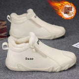 Advbridge Men Leather Shoes Luxury Designer Slip on Loafers Ankle Casual Boots with Zipper Comfortable Formal Dress Flats Driving Moccasin