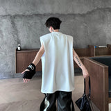 Advbridge Men's Tank Top Zipper Structure Design Loose Round Neck 2024 Summer New Fashion Solid Color Versatile Male Vest