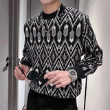 Advbridge Fashion Graphic Jacquard Knitted Pullover Men Clothing Casual Long Sleeve Slim Sweater Knitting For Man O-Neck Jumper New
