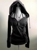 Advbridge American Retro Hooded Sweatshits Women Clothes Grunge Anime Hoodie Hoodies Women long-sleeved  Pullover Sweater Gothic