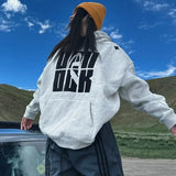 Advbridge Harajuku Sweatshirt Hoodie Womens Letter Embroidered Y2k American Pullover Hoodie Streetwear Loose Autumn and Winter Sweatshirt